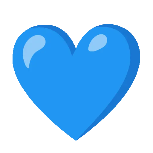 An animated blue heart emoji that pulses.