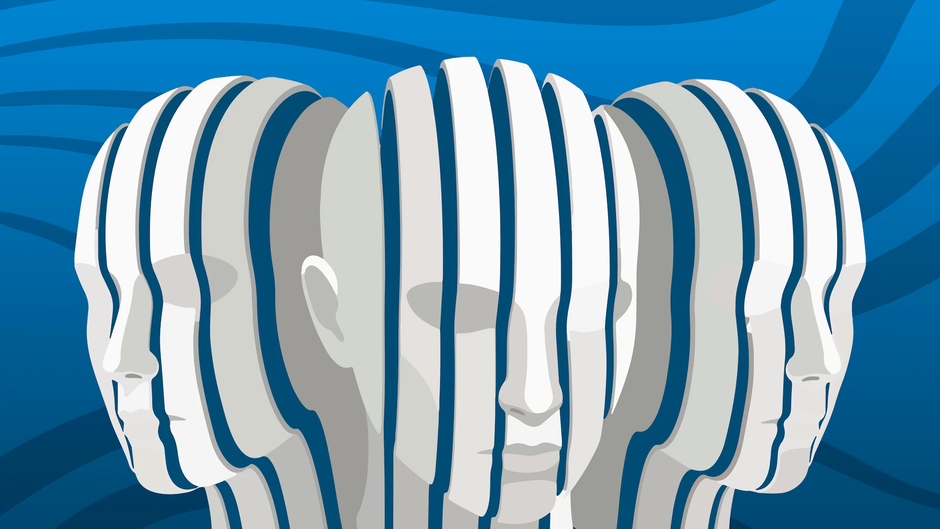 An illustration of several files and folders layered on top of each other.